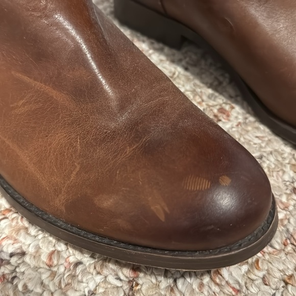 FRYE MELISSA BELTED TALL BOOTS SHOE LEATHER RIDING EQUESTRIAN LIGHT COGNAC 8.5 - Picture 5 of 5